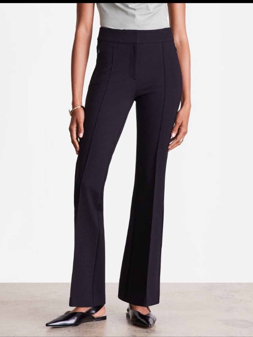 LOFT Black Boot-Cut Dress Pants